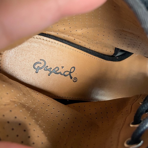 Qupid Black Lace Up Wedge Boots Size 6.5 - Picture 6 of 7